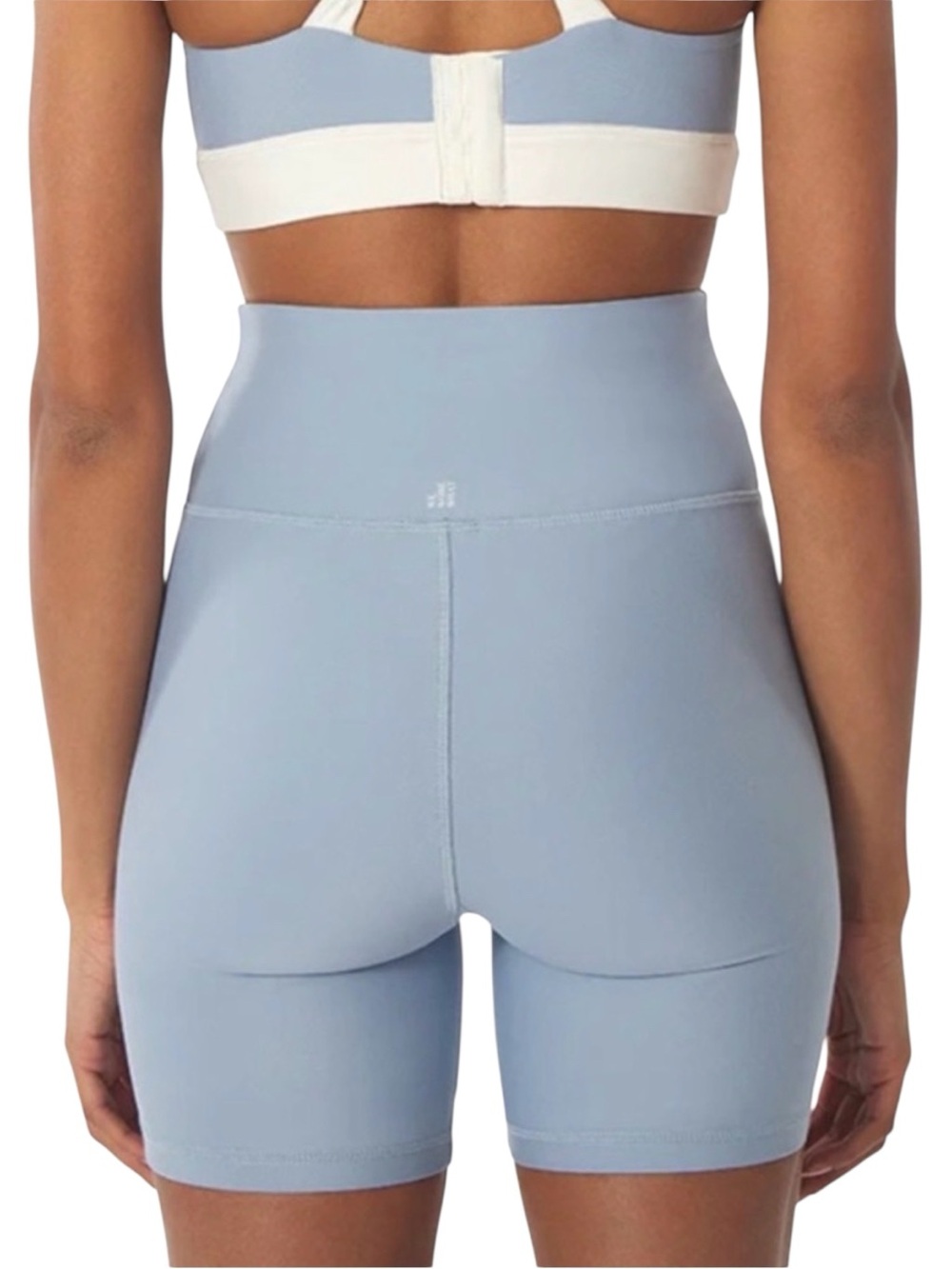 NEW WeWoreWhat High Ruse Lace-Up Biker Short Solid Dusty Baby Blue Small NWOT - Picture 9 of 11